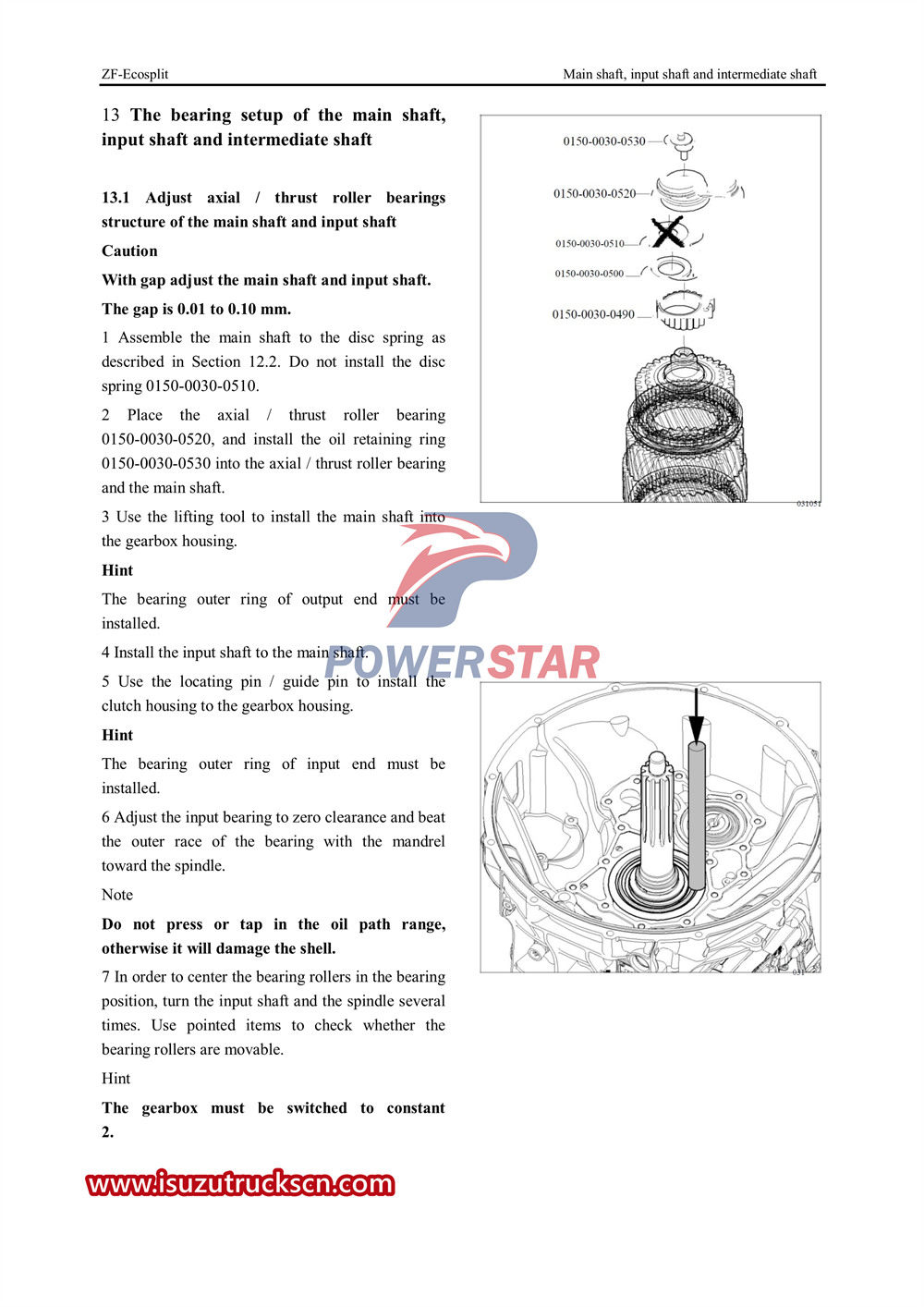 Isuzu 6WG1 engine cooling and ZF transmission service manual