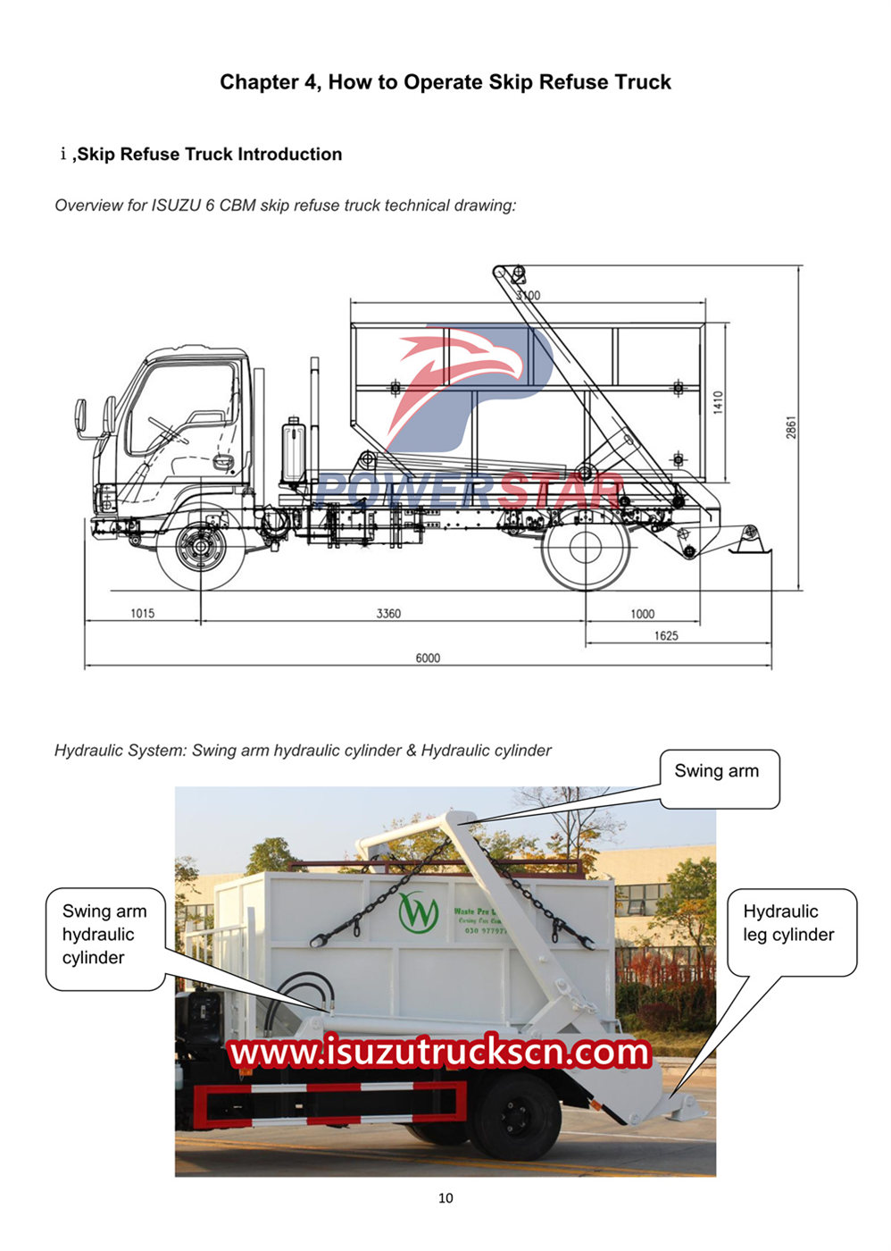 Isuzu 6cbm skip refuse truck owner manual