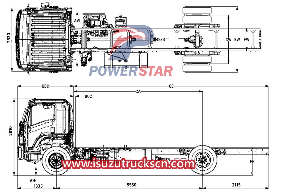 Isuzu 4HK1-TCG60 engine FTR 4x-chass cabin truck chassis