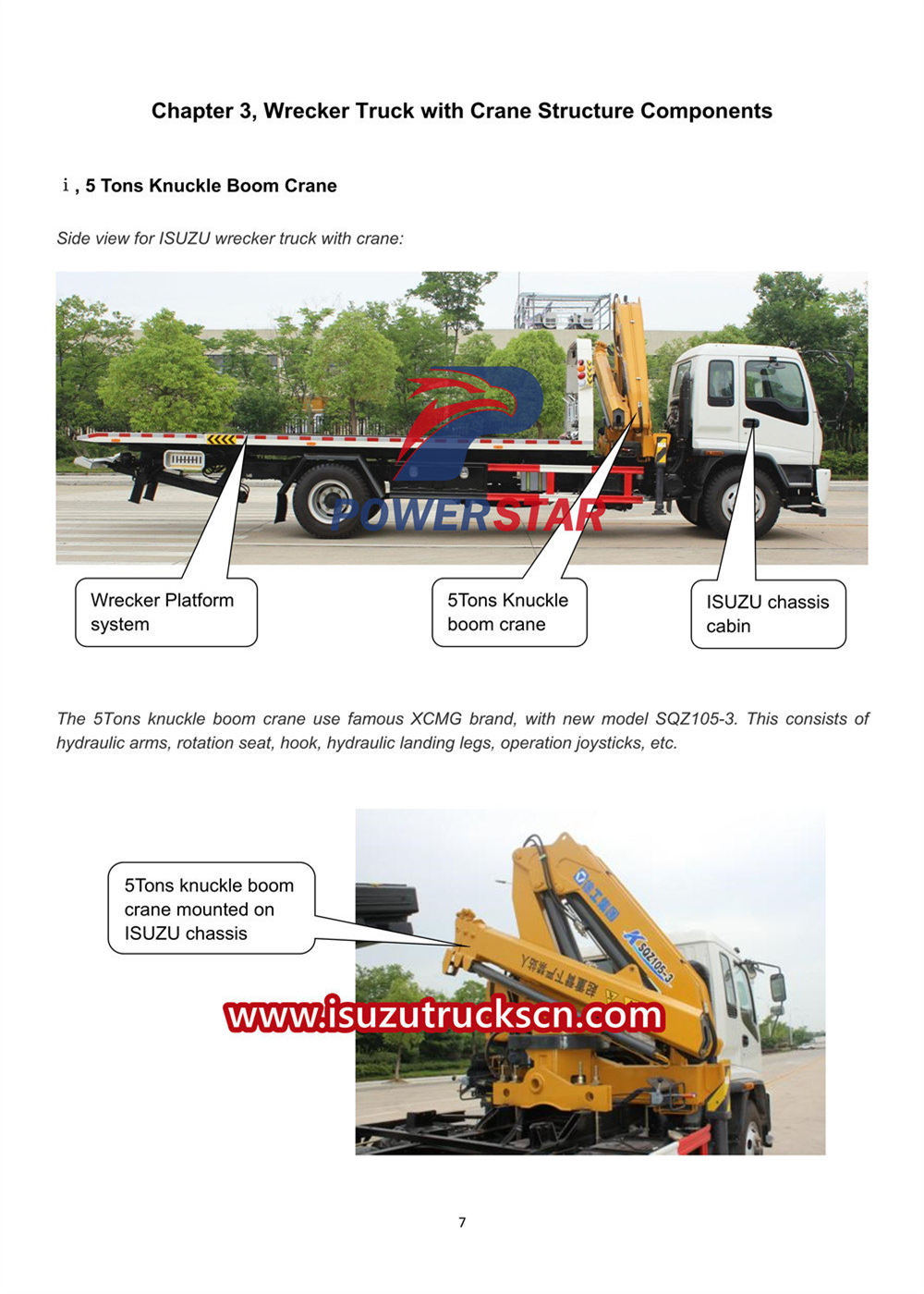 Isuzu FTR wrecker truck with crane manual