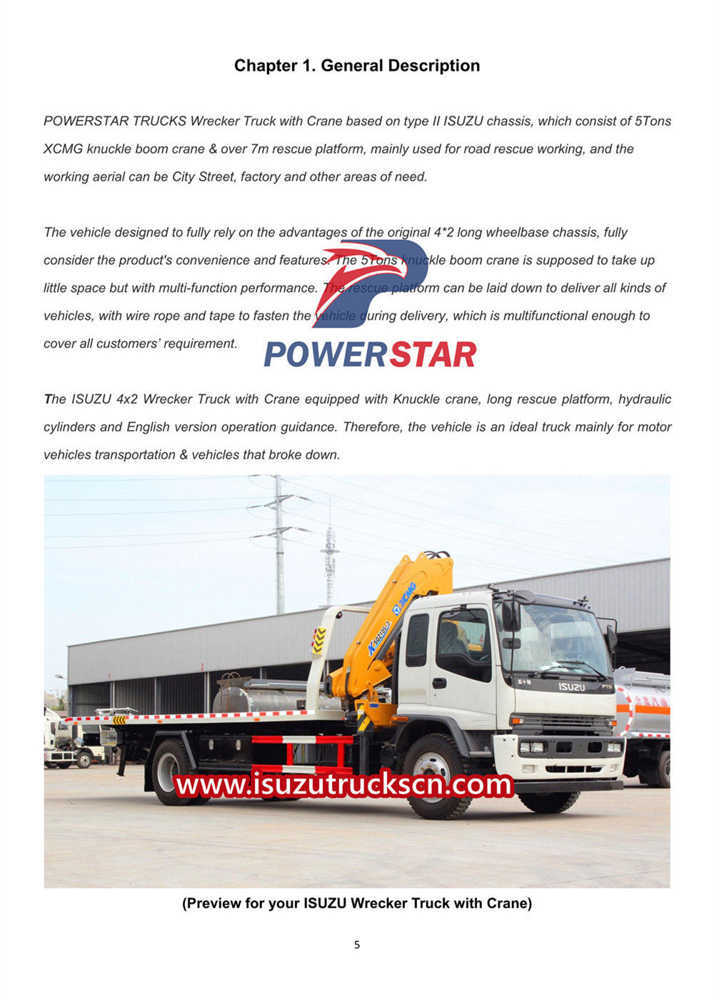 Isuzu FTR wrecker truck with crane manual