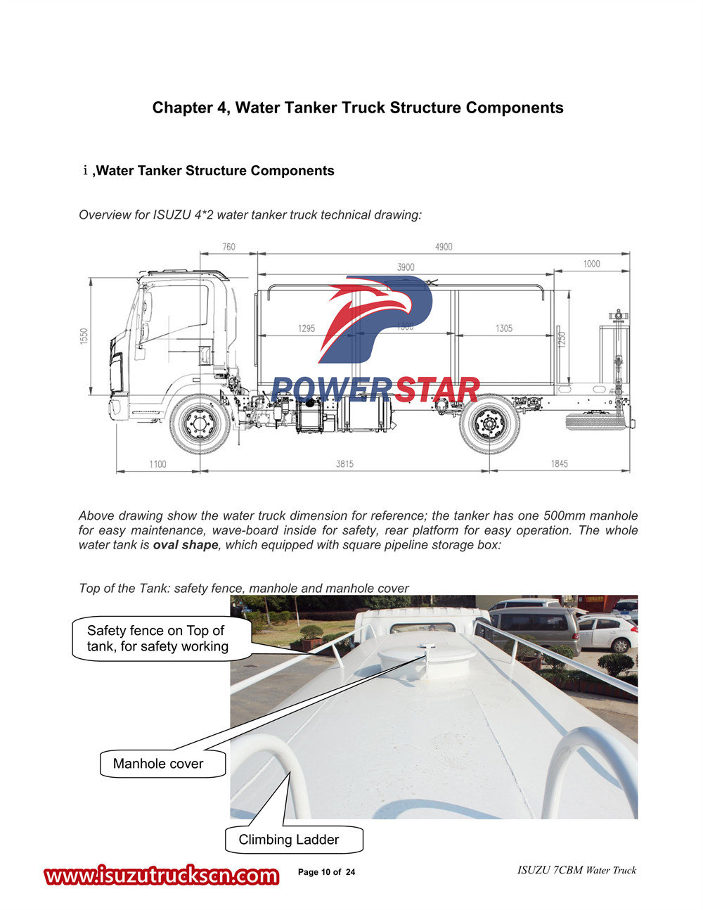 Isuzu KV600 water tanker truck manual