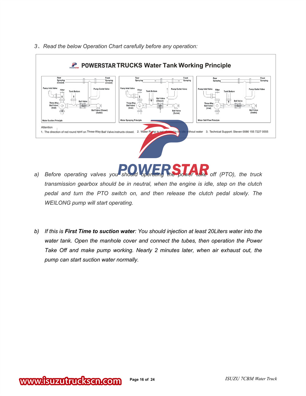 Isuzu KV600 water tanker truck manual