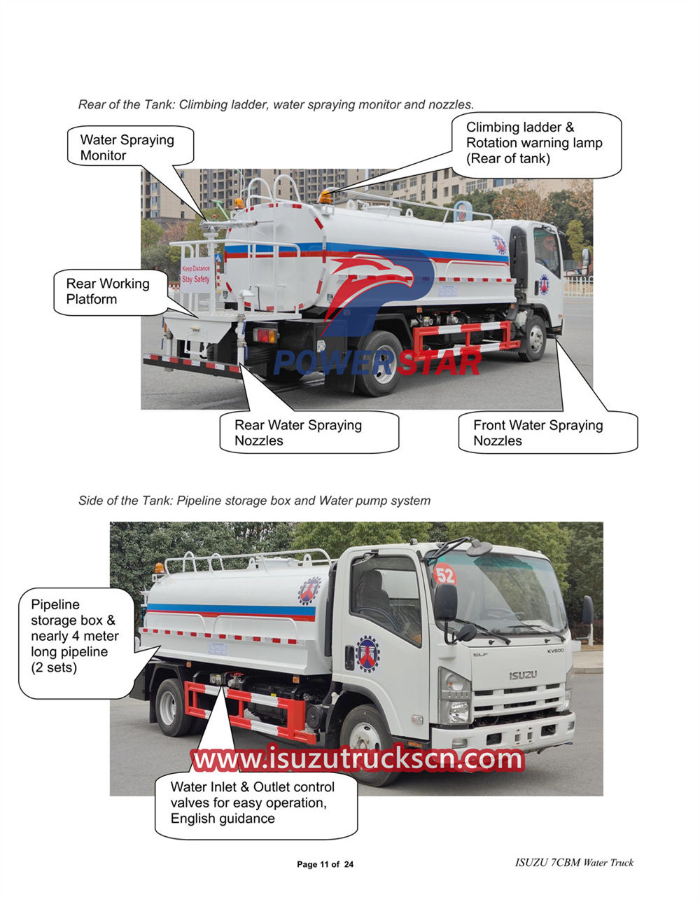 Isuzu KV600 water tanker truck manual