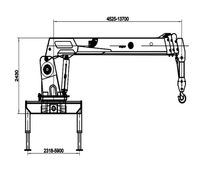 10 Ton Hydraulic Straight Arm Stiff Boom Tow Truck Crane