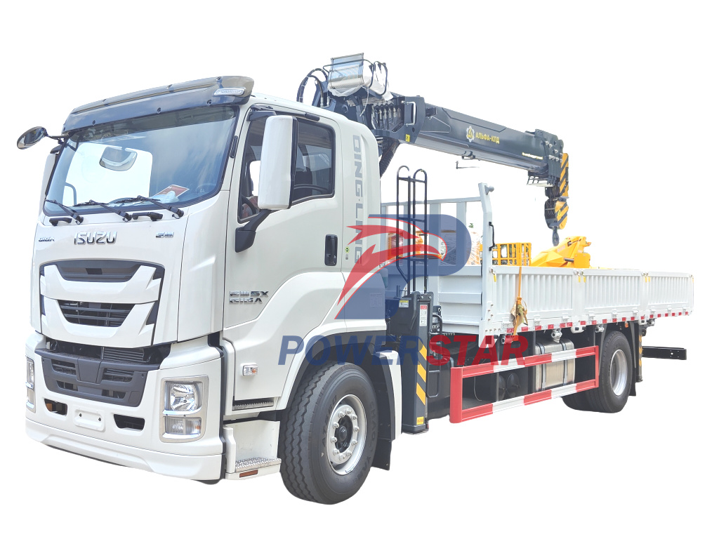 Factory Isuzu Giga Mobile 10 Ton Stiff Boom Crane Cargo Truck