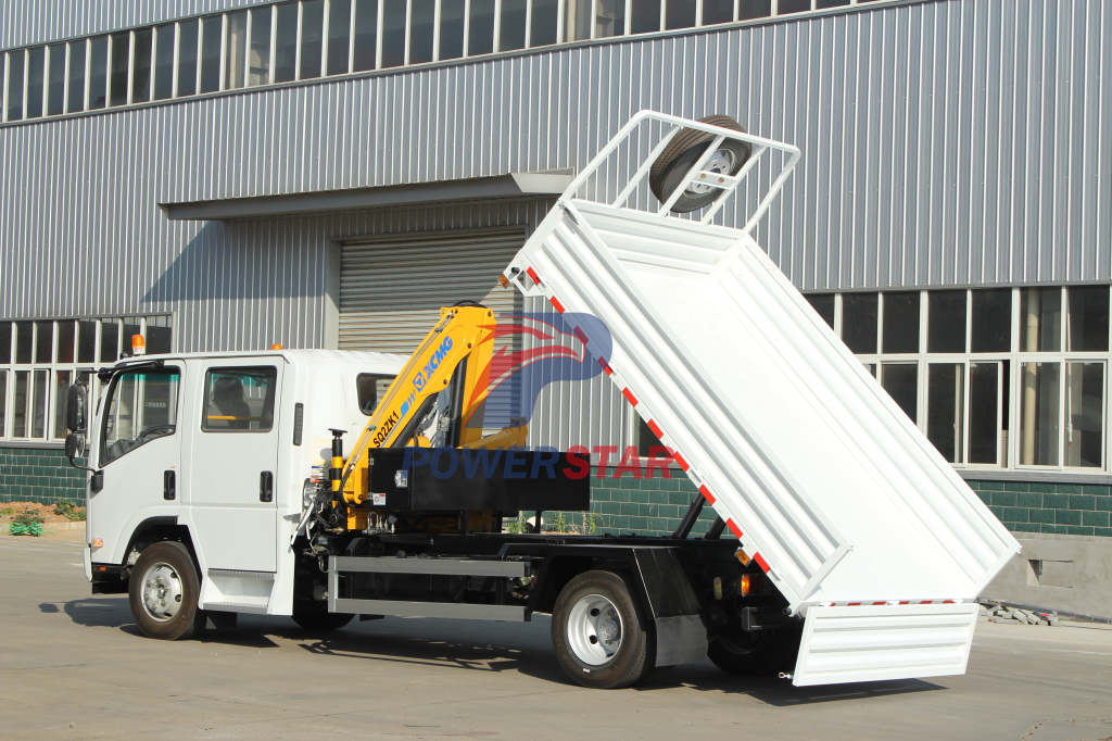 Isuzu brand crane with tipper trucks