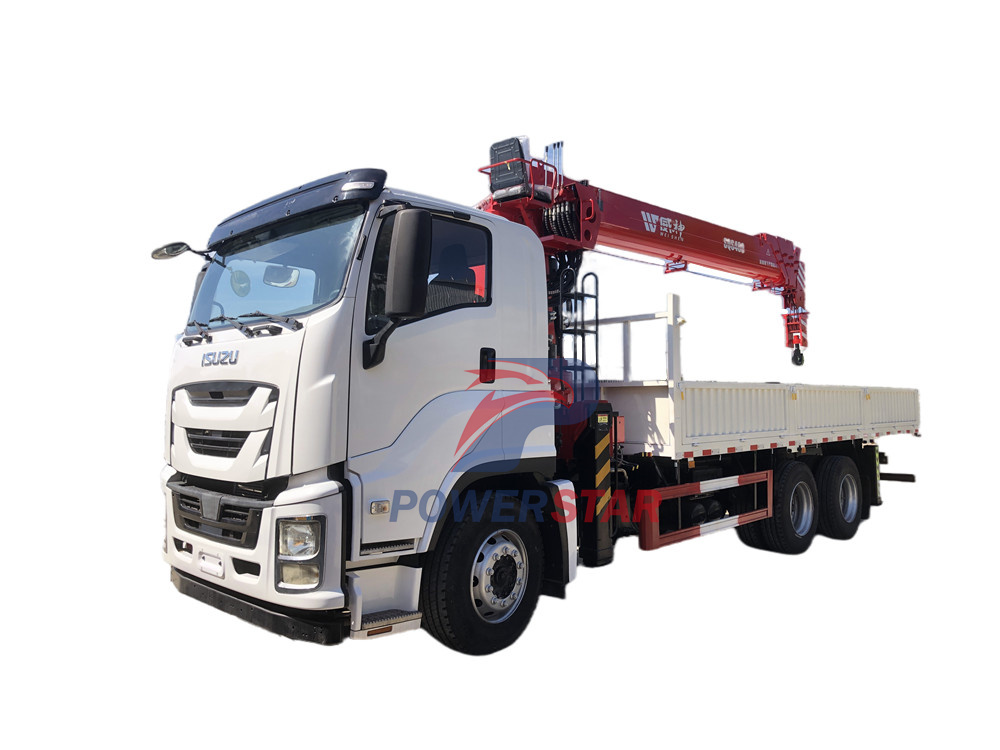 Isuzu 10 wheeler truck with 8 T telescopic crane