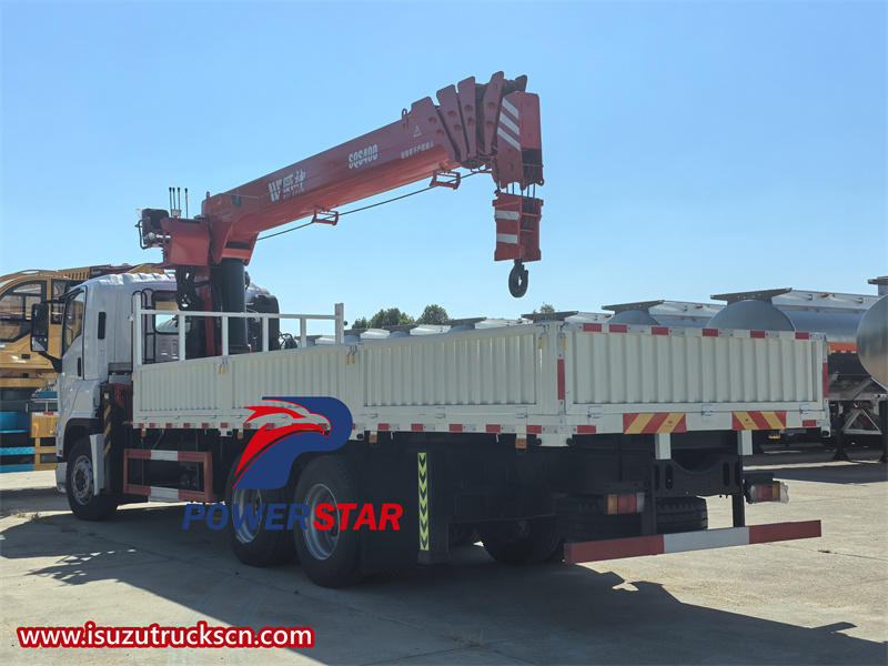 Isuzu GIGA mobile 8ton stiff boom crane cargo truck