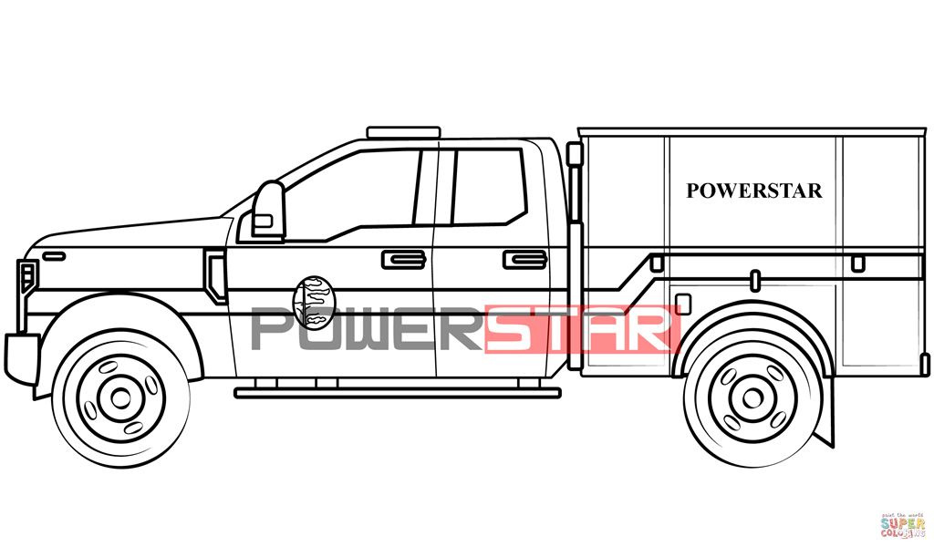 Isuzu pickup fire truck technical  drawing