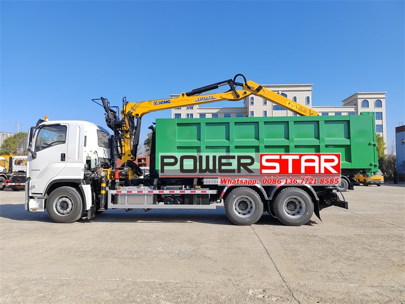 Isuzu heavy duty hook lift truck with container
