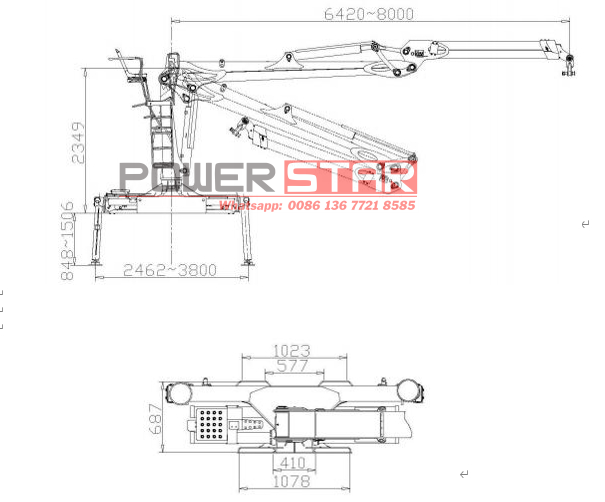 ISUZU GIGA hooklift truck with loader crane