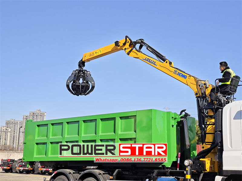 ISUZU GIGA hooklift truck with loader crane