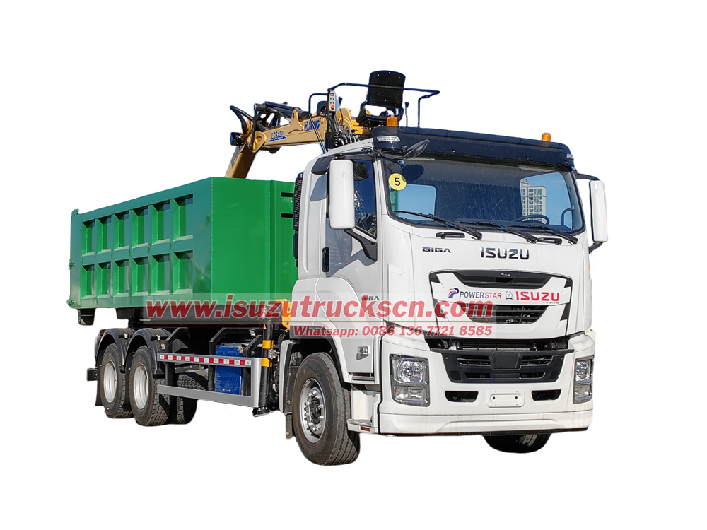 Isuzu 20Ton hook loader truck with crane