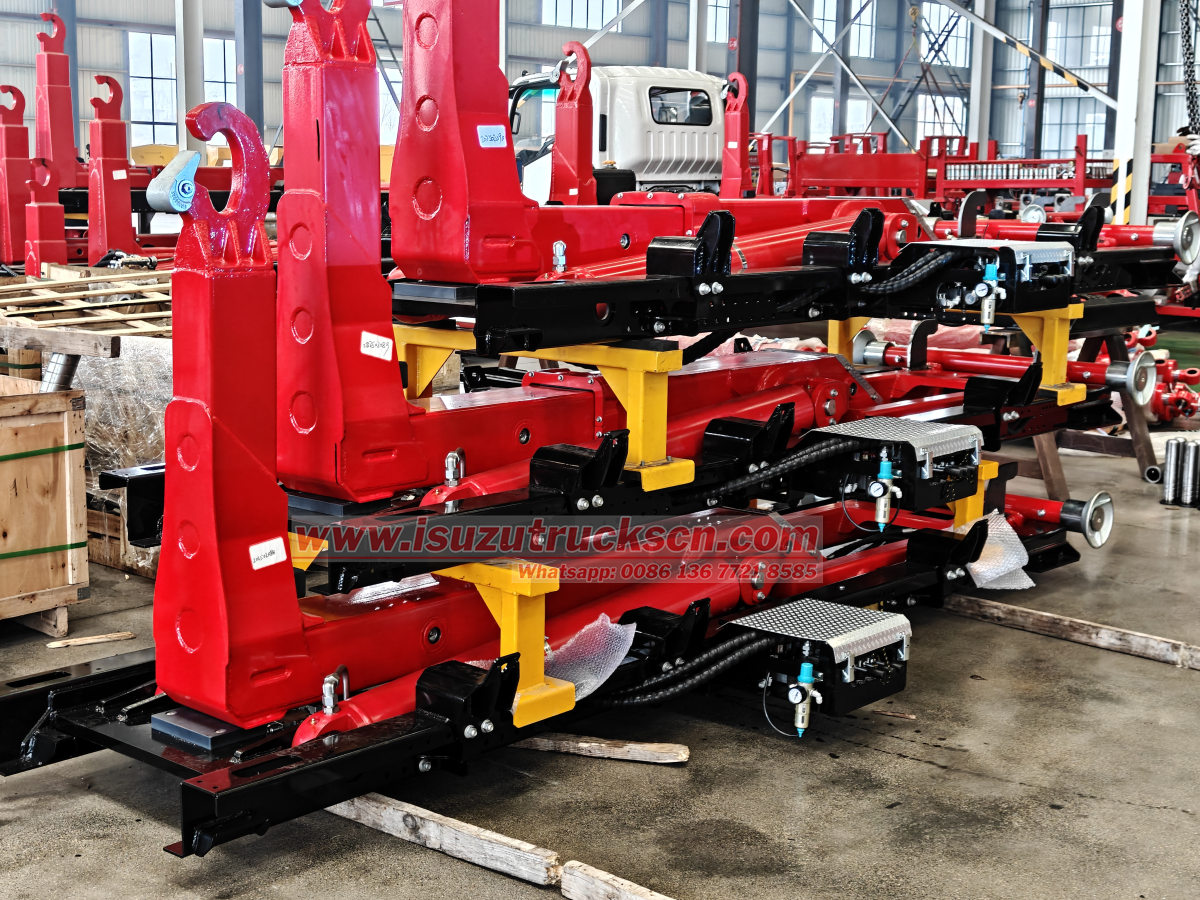 4 units Isuzu NPR 10Tons Hooklift Container Truck in Powerstar trucks workshop