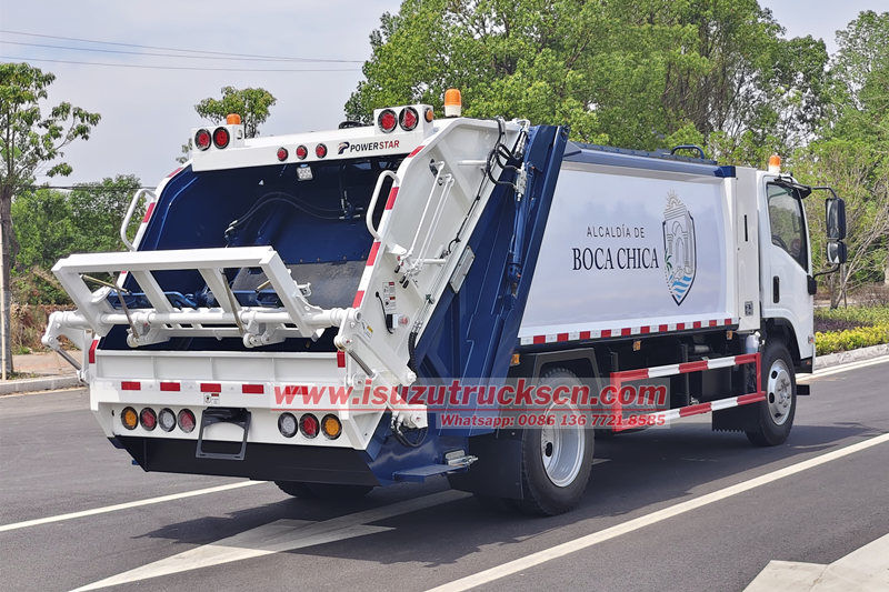 Isuzu trash compactor truck