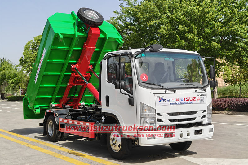 Isuzu NKR small roll off bin truck