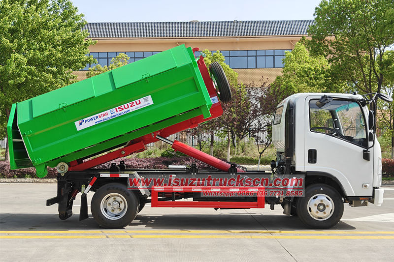 Isuzu hook loader garbage truck