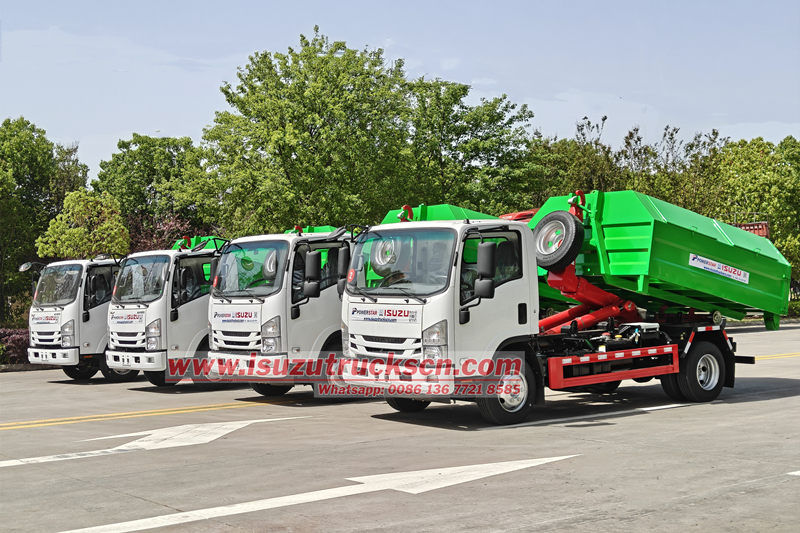 Isuzu hook-arm garbage truck