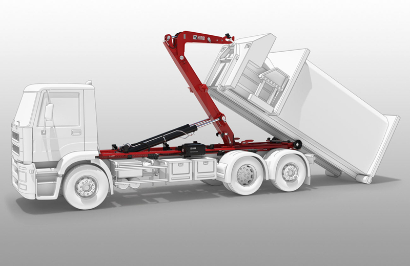 structure drawing of hook lift truck