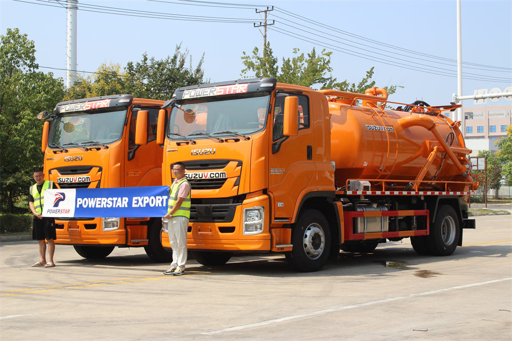 Djibouti-2 units ISUZU FVR combination vacuum trucks exported