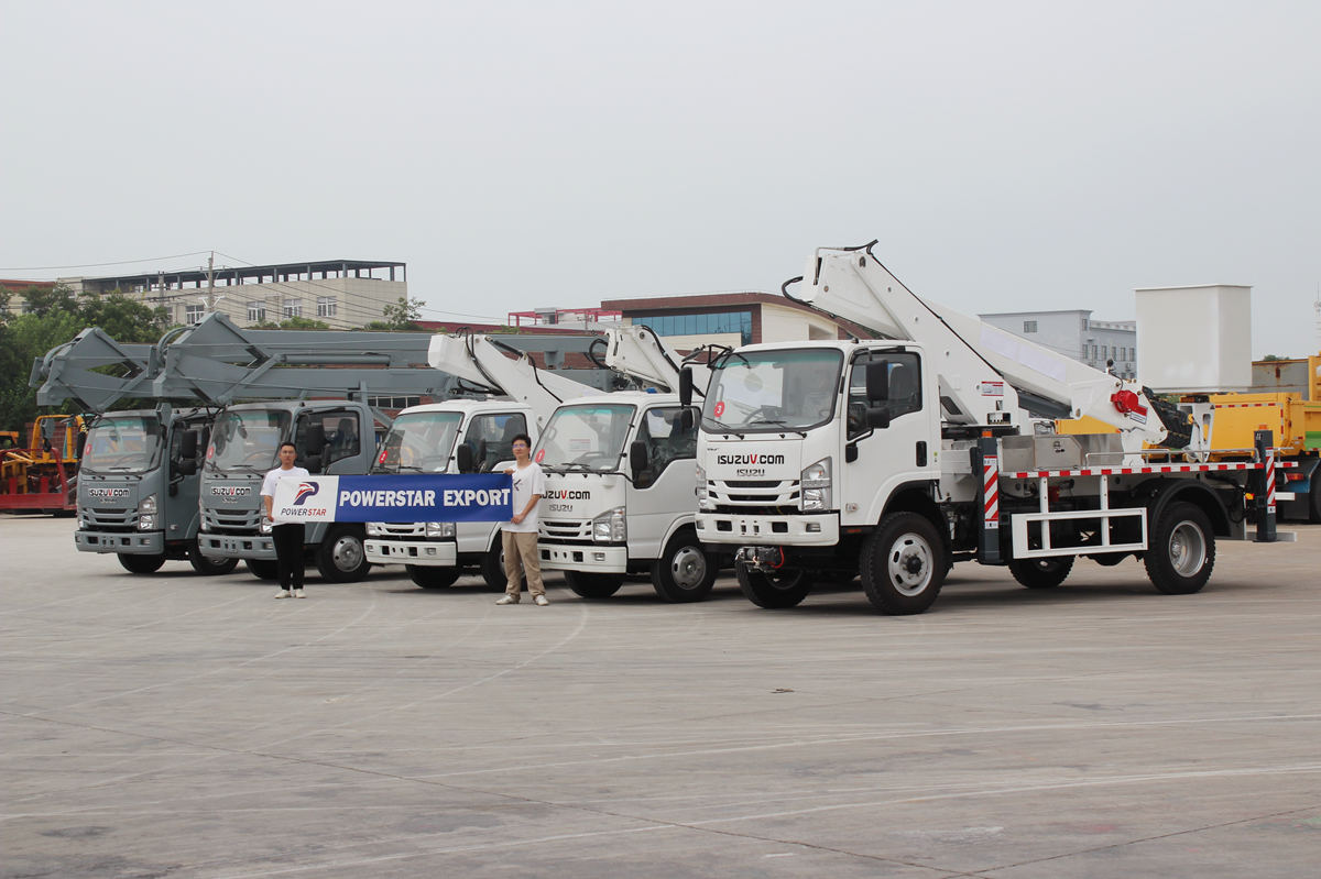 Sierra Leone customers ordered 5 ISUZU aerial work platform trucks