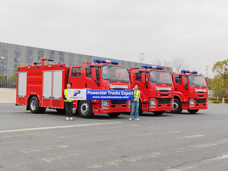 3 units Isuzu FTR 6cbm foam water tanker fire truck were successfully exported to the Africa