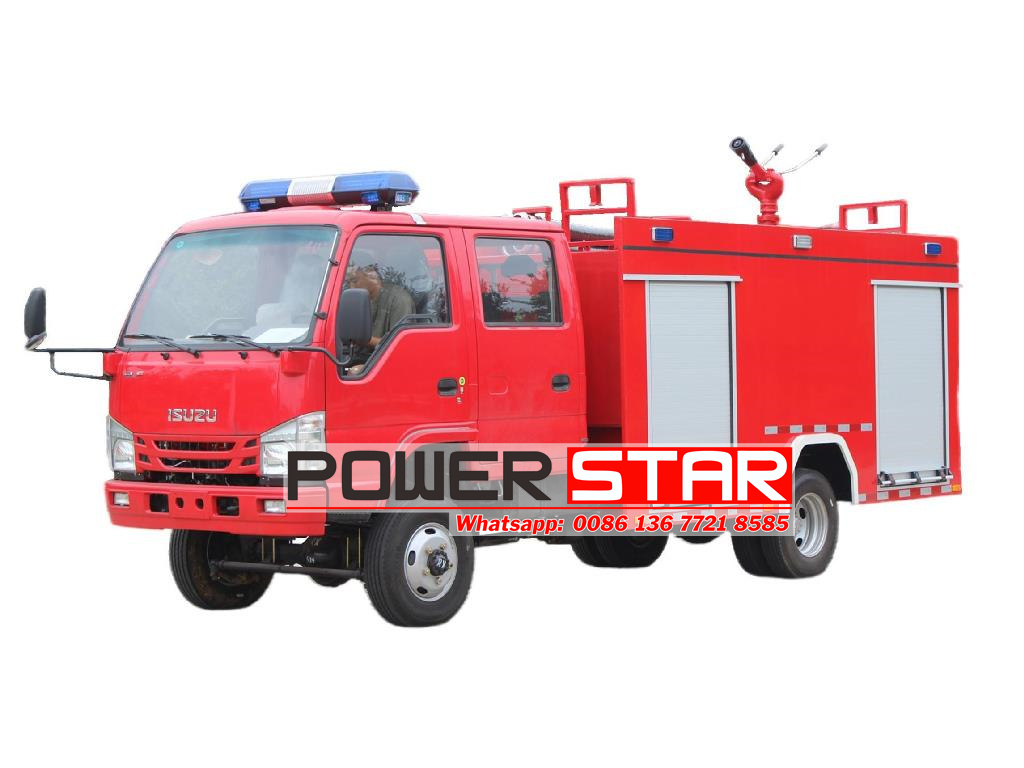 How to operate ISUZU 4x4 offroad 3000L water fire truck
