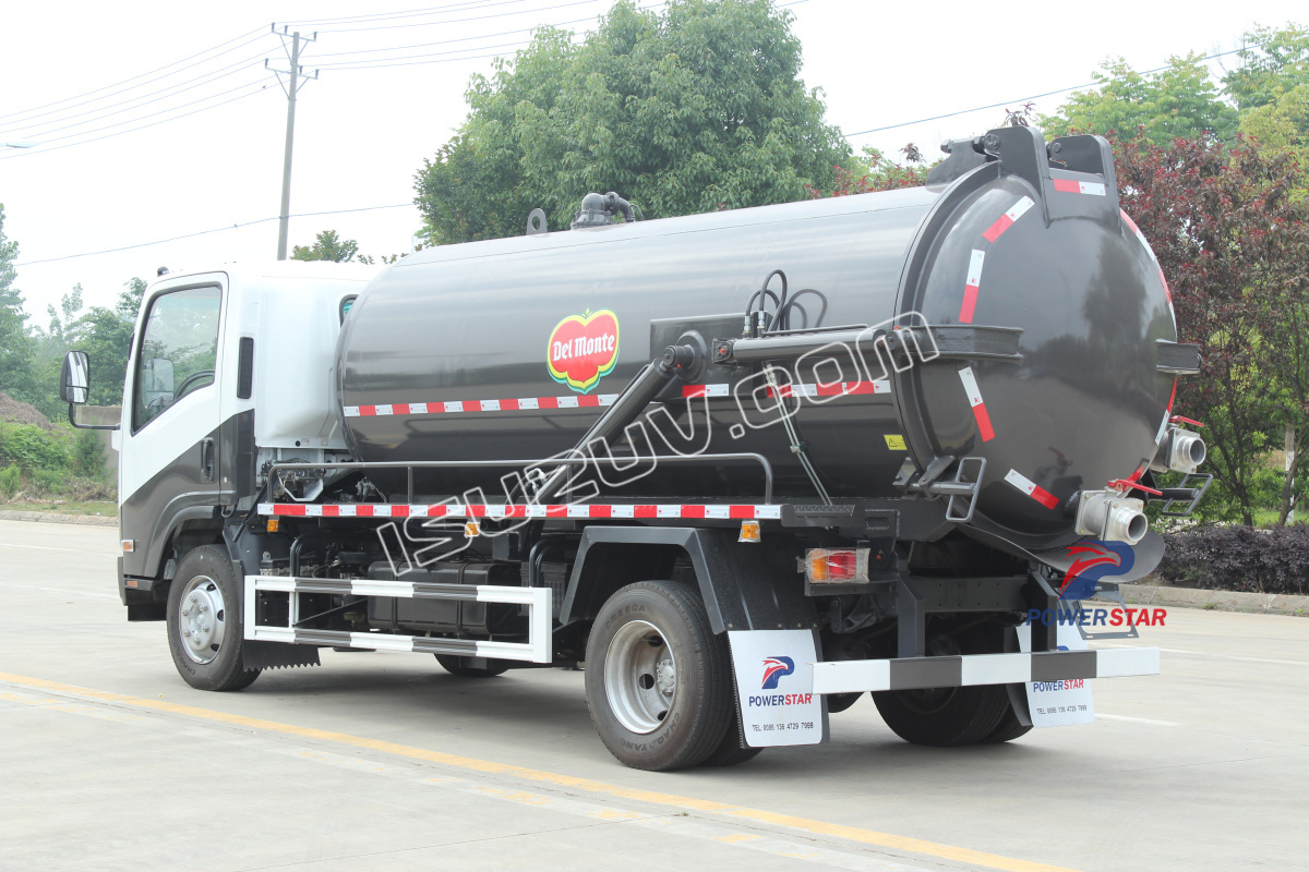 Isuzu NPR sewage suction tanker truck with water pump 65QA 50/110A