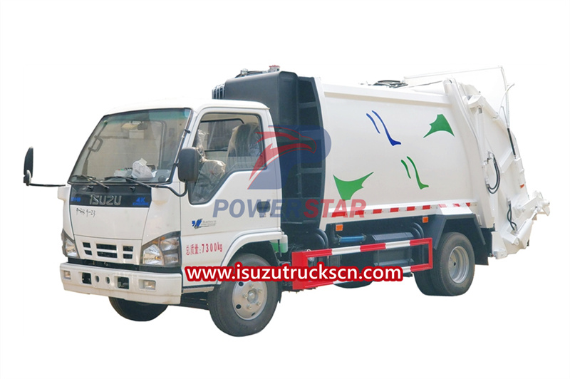 The working principle of isuzu 100P refuse compactor truck