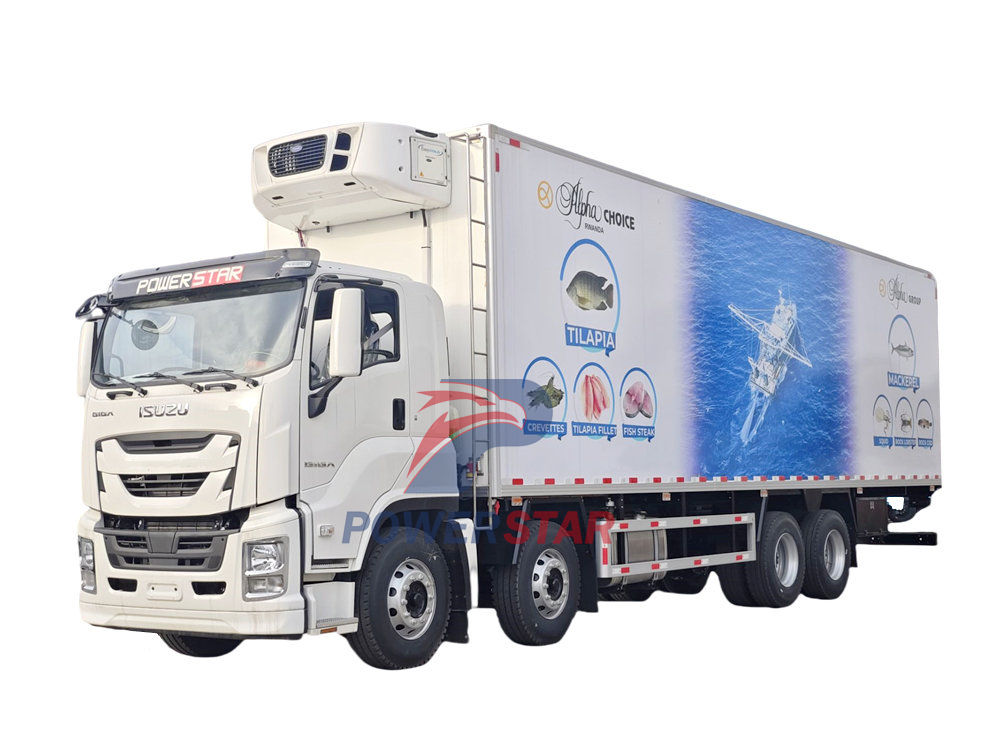 ISUZU GIGA 8x4 6UZ1 380hp engine refrigerated truck