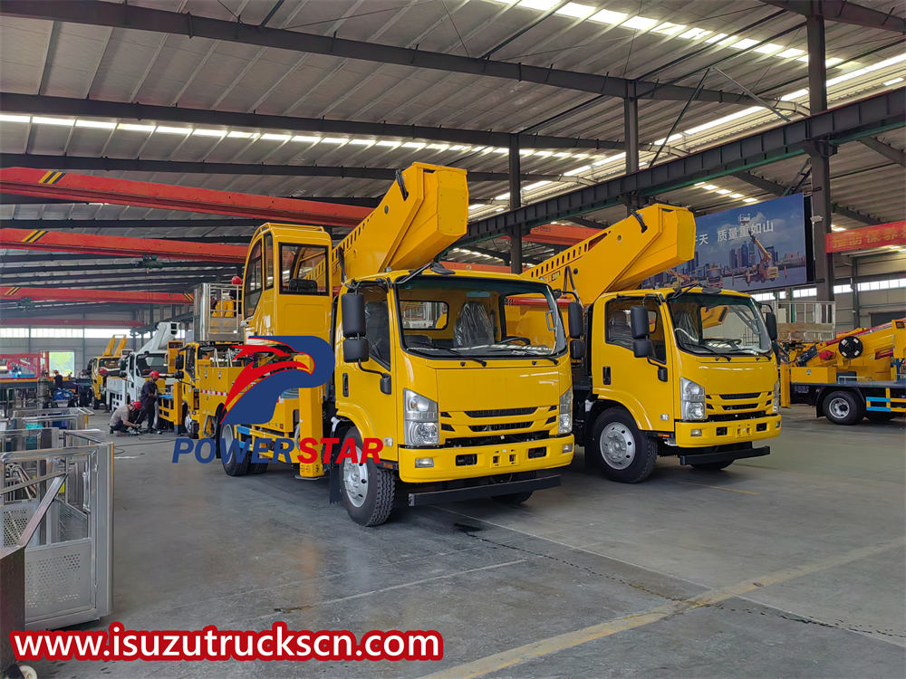 10 unit isuzu ELF 700P aerial platform trucks are exported to Uzbekistan 