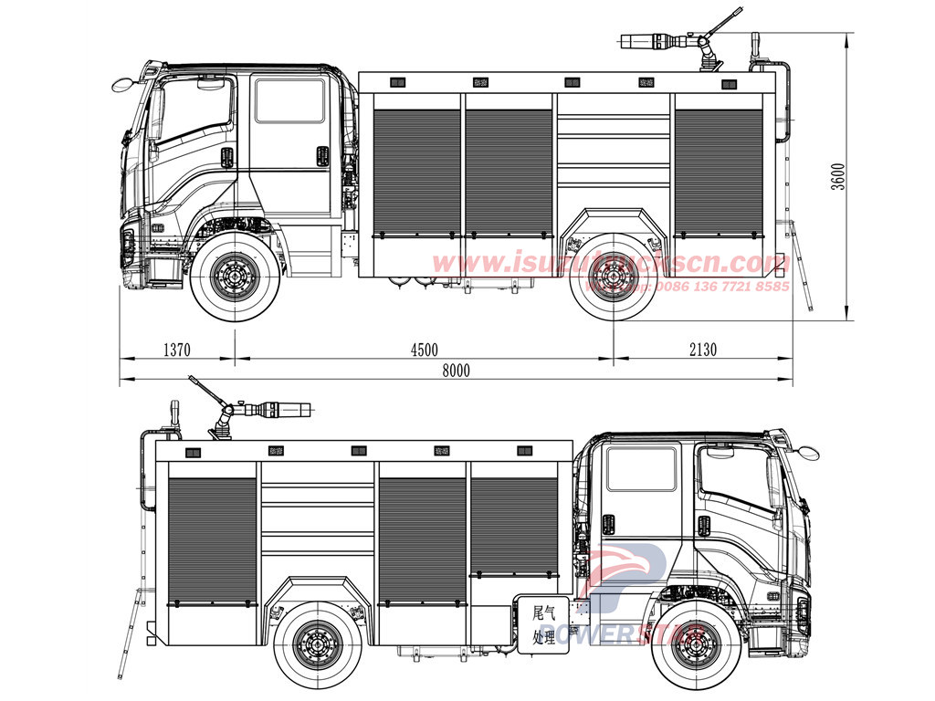 Fire fighting truck tanker body kit professional design