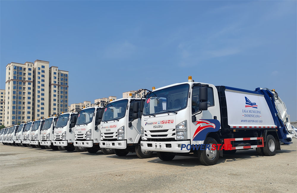 20 unit Isuzu NPR garbage rear loader are successfully shipped to Latin America